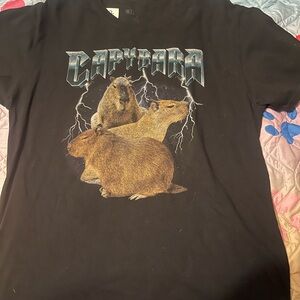 Hot Topic Black Capybara Short Sleeve Tee